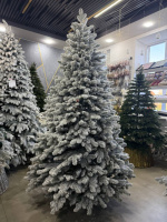 Фінська засніжена 1,80 м на КРАБАХ — лита штучна ялинка, густа та пишна, саморозкладний механізм Umbrella, на шарнірах