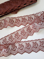 Кружево яблочко / ширина 4 см / шоколадный /  1 метр