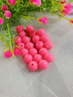 Акриловые бусины / 10 мм / ярко розовый