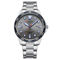 Чоловічий класичний годинник Curren 8426 Silver-Grey зі сріблястим металевим браслетом та датою