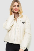Куртка жіноча з м'якої екошкіри, колір молочний, 186R095