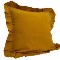 Наволочка декоративна з рюшами Stonewash Mustard SoundSleep 45х45 см