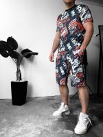 Яскравий чоловічий літній спортивний костюм-двійка з модним дизайном