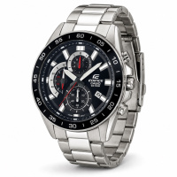 Чоловічий годинник Casio Edifice EFV-550D-1A з хронографом та сталевим браслетом