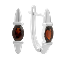 Серебряные серьги CatalogSilver с натуральным гранатом 1.85ct (2181552)