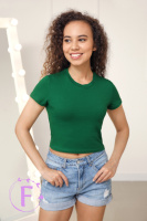 Облягаюча вкорочена футболка «Kim» оптом | Розпродаж моделі Зелений, 46-48