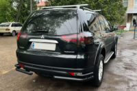 Задняя защита AK003-Double Black (2 шт., нержавейка) для Mitsubishi Pajero Sport 2008-2015 гг