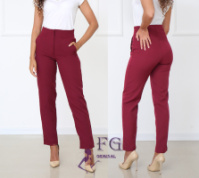 Жіночі прямі штани з кишенями «Jenifer» оптом | Розпродаж моделі Марсала, 42
