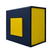 Подарункова картонна коробочка для годинника Boxes синьо-жовта, патріотична упаковка