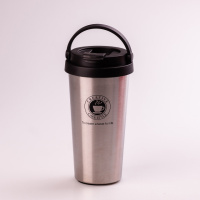 Термочашка Creative Cafe Style 500 мл з ручкою, сріблястий