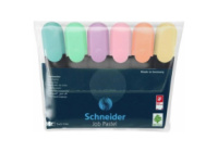 Набір маркерів текстовиділювачів SCHNEIDER JOB 1-4,5 мм, 6 пастельних кольорів в блістері