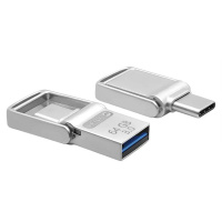 Флеш пам`ять Veron USB3.0 + Type-C 64GB Metal Series 104 Metal Gray