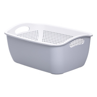 Корзина-друшлак 2 в 1 для мытья овощей, фруктов и зелени 32×23×13 (см) Серый HP-45-5G