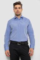 Сорочка чоловіча з довгим рукавом, колір джинс, 214R839