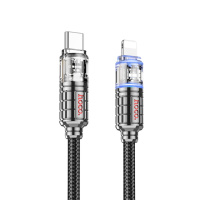 Кабель Hoco U122 с индикатором Type-C to Lightning PD 27W 1.2m black