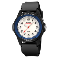 Чоловічий годинник Skmei 2433BKBU-AC Black-Blue Namber з каучуковим ремінцем та захистом 5 ATM