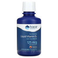 Вітамін D3, 125 мкг, смак тропічної вишні, Liquid Vitamin D3, Trace, 473 мл