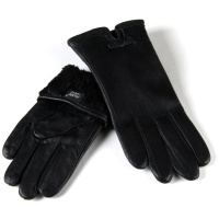 PODIUM Перчатка Женская кожа-олень Paidi 207-1 black плюш Распродажа