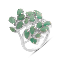 Серебряное кольцо CatalogSilver с натуральным изумрудом 2.8ct, вес изделия 5,45 гр (2163527) 18.5 размер