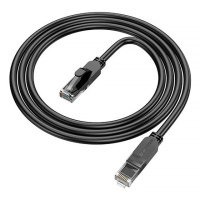 Патч-корд литой Borofone BUS01, UTP, RJ45, Cat.6, 1m, черный, Cu (медь)