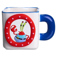 Фарфоровая чашка «Мистер Крабс» с магнитным декором 500 мл, Кружка детская чашка из фарфора на подарок FM-12BL