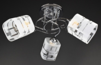 Люстра потолочная на 3 лампочки 28105 Хром 25х50х50 см.