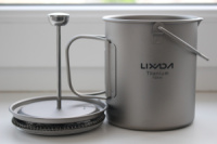 Казанок титановий Lixada 750 ml. Заварник для кави та чаю + чохол.