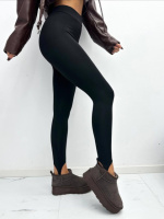 Жіночі лосини зі штріпками мікродайвінг висока посадка без утеплення, розміри 42-44, 46-48, 50-52