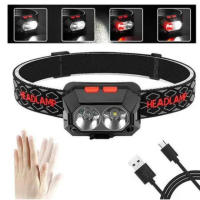 Аккумуляторный налобный фонарь с датчиком движения SL-02 (есть красный свет)