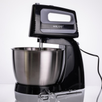 Стационарный миксер Sokany CX-6622 с чашей 3.5 л, 400 Вт, 5 скоростей, 2 насадкиЧерный