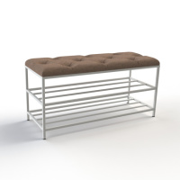 Банкетка для обуви Женева-1 90см велюр коричневый 1-0-9003