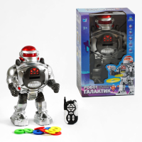 Робот Галактик на радіокеруванні «WToys», українська озвучка, світло, пісні, вікторина, стріляє дисками.