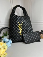 Женская Сумка Yves Saint Laurent Icare Maxi Shopping Bag Черная  wb057