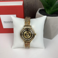 Модные женские наручные часы Pandora Горный хрусталь , часы-браслет с камушками Пандора Золото