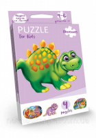 Детские картонные пазлы (Динозавры, Puzzle For Kids Danko Toys.