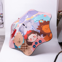 Зонт детский механический элегантный с принтом прочный надежный из полиэстера диаметр 90 см Фиолетовый HP-23-13V