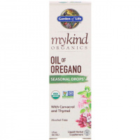 Масло Орегано, Сезонные Капли, MyKind Organics, Garden of Life, 1 жидкая унция (30 мл)