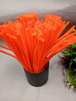 Синельная проволока/ 30 см / 5 мм/ 1шт/ оранжевый неон