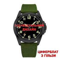 Чоловічий годинник Awarder 041 Army Green-Black Гільза з сапфіровим склом та індивідуальним дизайном