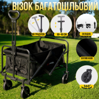 Тележка складная для транспортировки вещей и продуктов,универсальная для походов в магазин,кемпинга,перевозки и хранения
