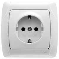 Розетка VIKO одинарная с заземлением белая