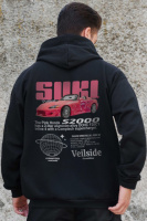 Утеплене зіп худі на флісі зіпер з принтом Suki Without Kane Black