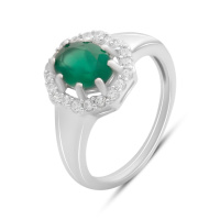 Серебряное кольцо CatalogSilver с натуральным агатом 1.638ct, вес изделия 3,18 гр (2189831) 17 размер