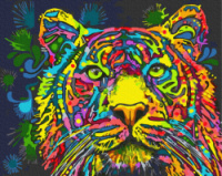Картина по номерам «Кольоровий тигр» 40х50см