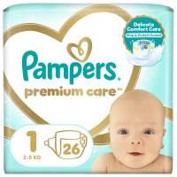 Подгузники Pampers Premium Care New Born Размер 1 (2-5 кг) 26 шт (8001841104614)