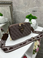 Світло-коричневий/корич.ремінь - стильний молодіжний жіночий клатч на одне відділення на 2х блискавках (1560-2)