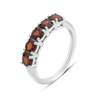 Серебряное кольцо CatalogSilver с натуральным гранатом 1.538ct, вес изделия 2,33 гр (2166511) 17 размер