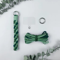 Набор макраме для вязания и плетения вязания брелока «Косичка» для ключей цвет зелёный 4 оттенка