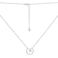 Серебряное колье CatalogSilver с фианитами, вес изделия 2,51 гр (2187486) 400450 размер