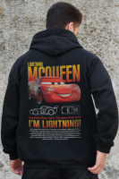 Утеплене зіп худі на флісі зіпер з принтом Mcqueen Without Kane Black